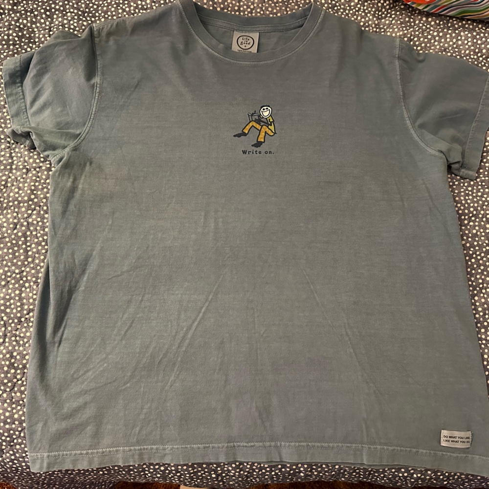 Classic Life Is Good Sage Green Short Sleeve Write On Tee